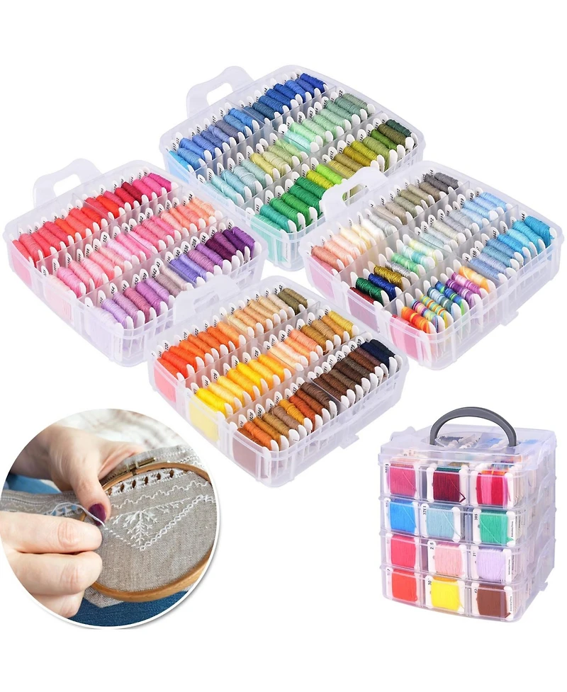 Gnuadz 1080 Pack Embroidery Floss Thread Kit Cross Sewing Tool Box
