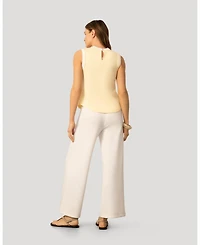 Cable & Gauge Women's Embroidered Trim Scuba Tank Top