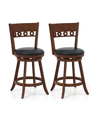 Slickblue Modern Swivel Bar Stools 2 Pack with Rubber Wood Frame Design