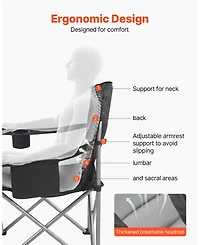 Mecale Oversized Camping Chairs 450 lbs with Cooler Bag and Cup Holder 2 Pack