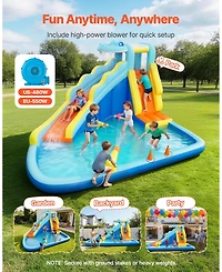 Mecale Bounce House Water Slide with Ring Toss