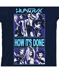 Kpop Demon Hunters Boys Huntr/X How It's Done Youth Navy Crew Neck Short Sleeve T-shirt-xs