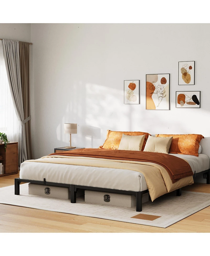 homfan Duty Metal Platform Bed Frame