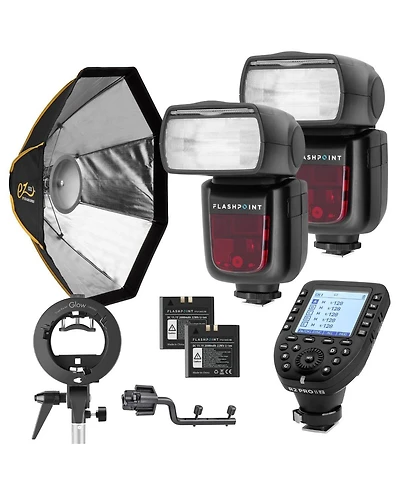 Flashpoint Zoom Li-ion 2 Speedlight Kit with R2 Pro MarkII Remote, Ez Softbox and Accessories For Sony