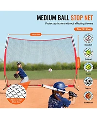 Mecale 12x9 Feet Barricade Backstop Net for Baseball Softball with Carry Bag
