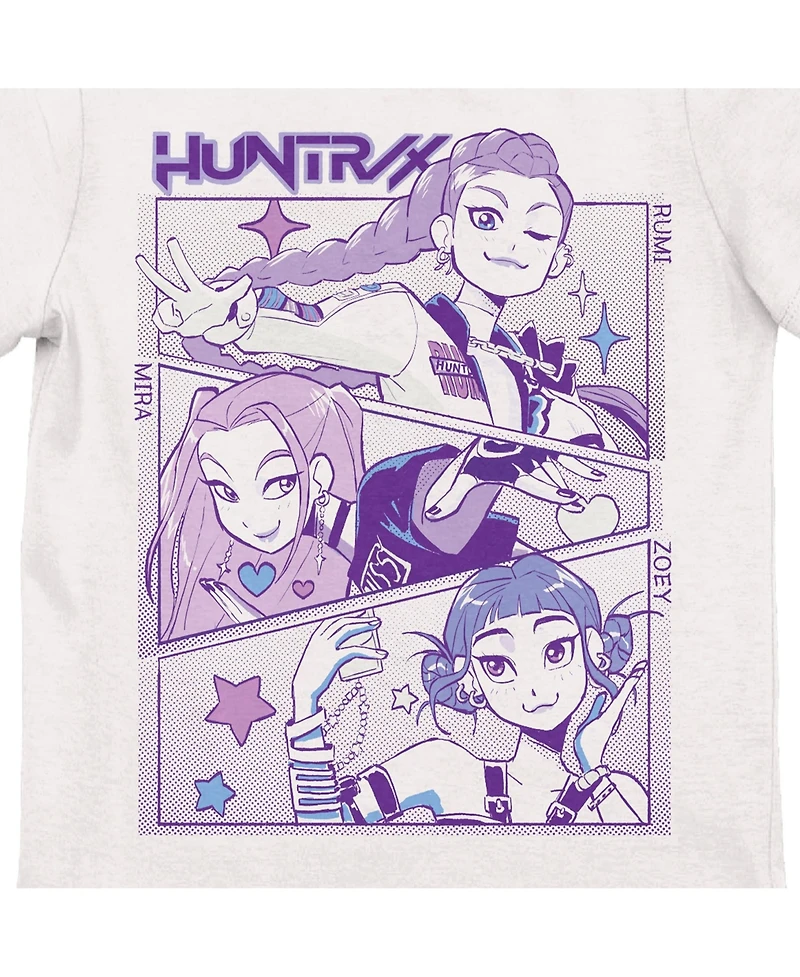 Kpop Demon Hunters Girls Character Line Art Youth Short Sleeve Tee
