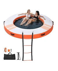 Mecale 8 Ft Inflatable Floating Dock Platform with Ladder and Carry Bag