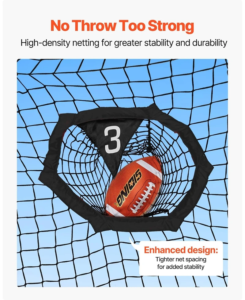 Mecale 6 x 6 Ft Football Throwing Net with 5 Pockets