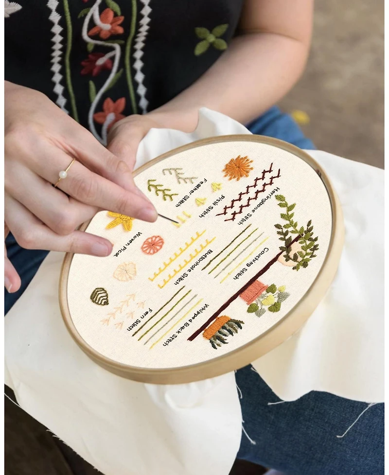 Gnuadz 3 Sets Embroidery Kit Beginners Learn 30 Stitches Diy Cross Patterns Hoop Threads Tools