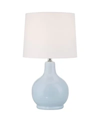 360 Lighting Sweet Dream Small Modern Coastal Accent Table Lamp Powder Blue Finish Ceramic Single Living Room Bedroom