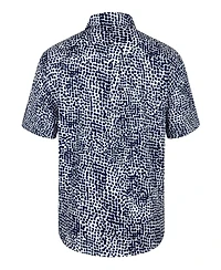 Modenaire Men's Printed Button Front Short Sleeve Shirt
