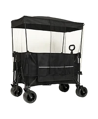 Mondawe 480lbs Collapsible Storage Wagon Utility Carts with Mosquito Net & Removable Canopy