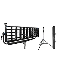 Arri 40x60 Degree DoPchoice SnapGrid for S120 SkyPanel Led Light, Bundle with Pro 9.5' Air-Cushioned Heavy-Duty Light Stand