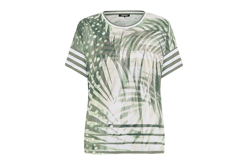 Olsen Women's Abstract Palm Print T-Shirt