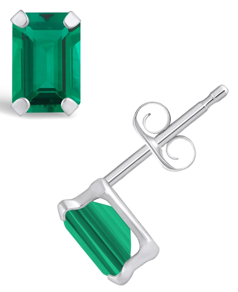 Macy's Gemstone Stud Earrings 10k White Gold
