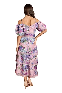 Coast Women's Printed Lace Midi Dress
