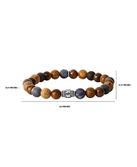 Lucky Brand Sodalite, Picture Jasper and Tigers Eye Beaded Elastic Bracelet