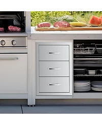 Sugift Triple Access Kitchen Drawers 18.5in W 22.5in H