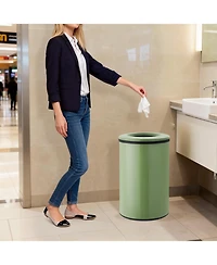 gaomon Commercial 10.6 Gal Open Top Stainless Steel Trash Can, 40L Round Bin with Removable Inner Bucket, Fingerprint-r