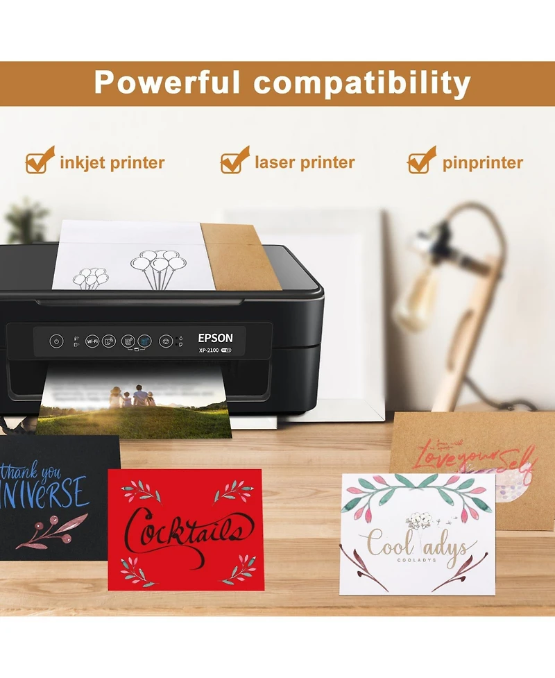 Gnuadz Greeting Cards Envelopes Single Panel Cardstock Printable Self Seal Diy Invitations