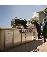 Sugift Triple-Access Stainless Steel Outdoor Kitchen Drawers 18.11in W x 23.23in D x 23.23in H