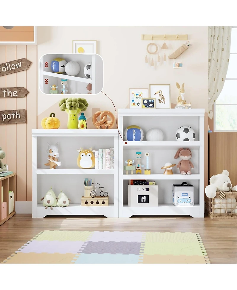 gaomon 2-Tier Farmhouse Bookshelf, 31.5" Tall Open Bookcase with Adjustable Shelves, 31.5" Wide Storage for Home Office Living Room Bedroom