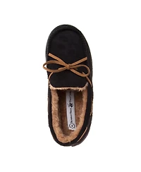 Beverly Hills Polo Club Big Boys Moccasins Slippers Classic Fuzzy Lining Cozy Indoor/Outdoor Sole SlipOn Comfort (Little / Kid)