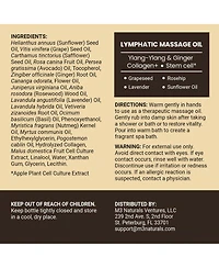 M3 Naturals Lymphatic Massage Oil and Roller Kit Ylang Ylang and Ginger 8 Fl Oz
