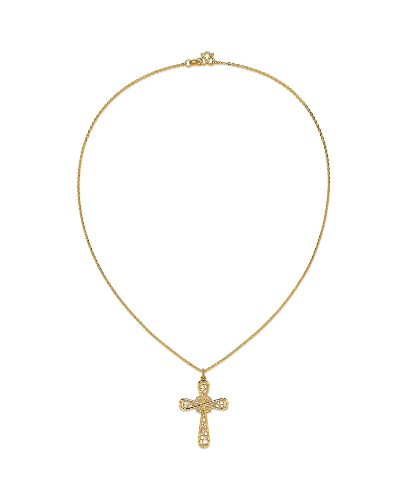 Macy's Cross Pendant Necklace in 24k Yellow Gold