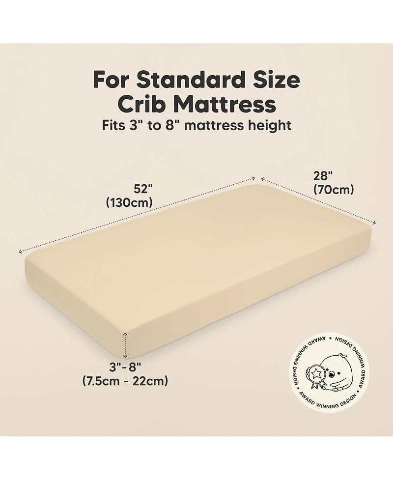 KeaBabies 2pk Soothe Fitted Crib Sheets Neutral, Baby Sheets, Fits Standard Nursery Mattress