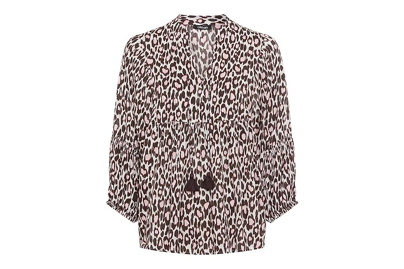 Olsen Women's Leopard Tunic Blouse