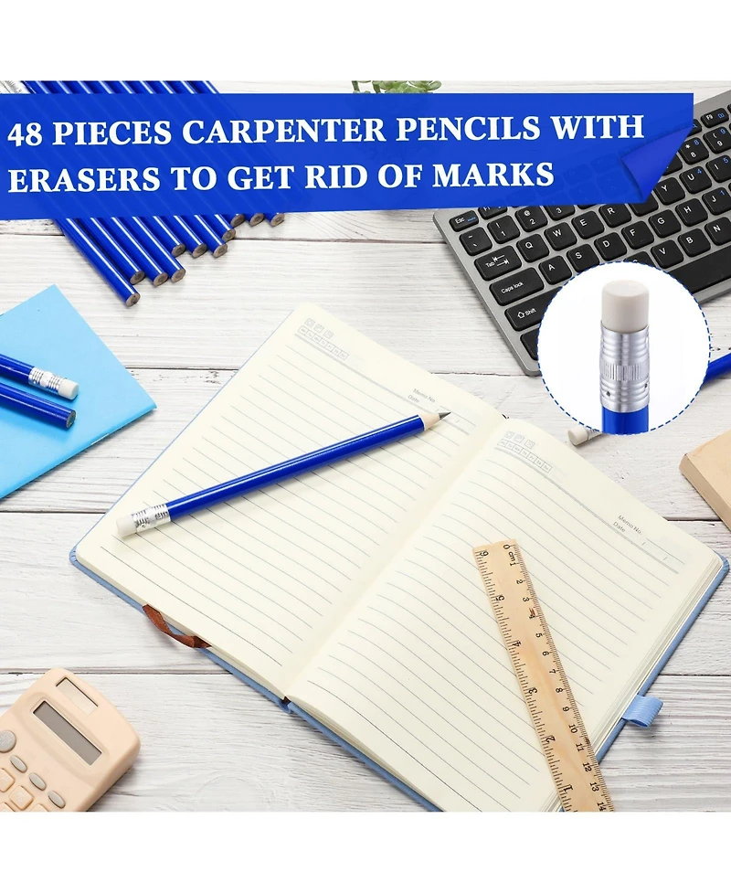 Gnuadz Wooden Pencil Black Core Carpenter Woodworker Framer Diy 48
