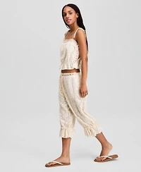 Now This Womens Ribbon Trim Lace Tank Ribbon Trim Balloon Pants Macys Exclusive