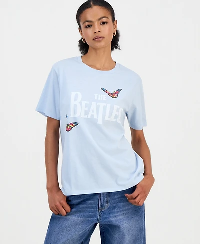 Love Tribe Juniors' Beatles Butterfly Graphic T-Shirt