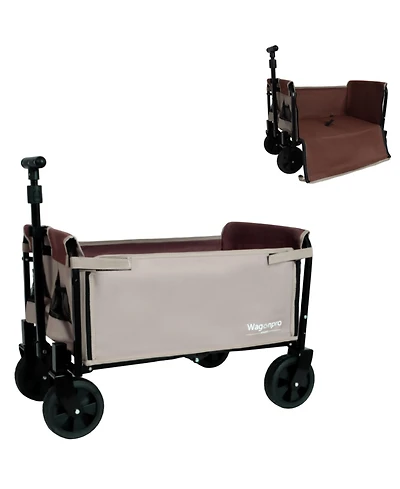 Mondawe All-in-One Convertible Camping Utility Carts - Bench Seat, Dog Tether w/ 360degree(s) All-Terrain Wheels