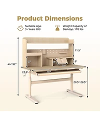 Slickblue Ergonomic Writing Desk with Tilt Surface and Book Stand Holder