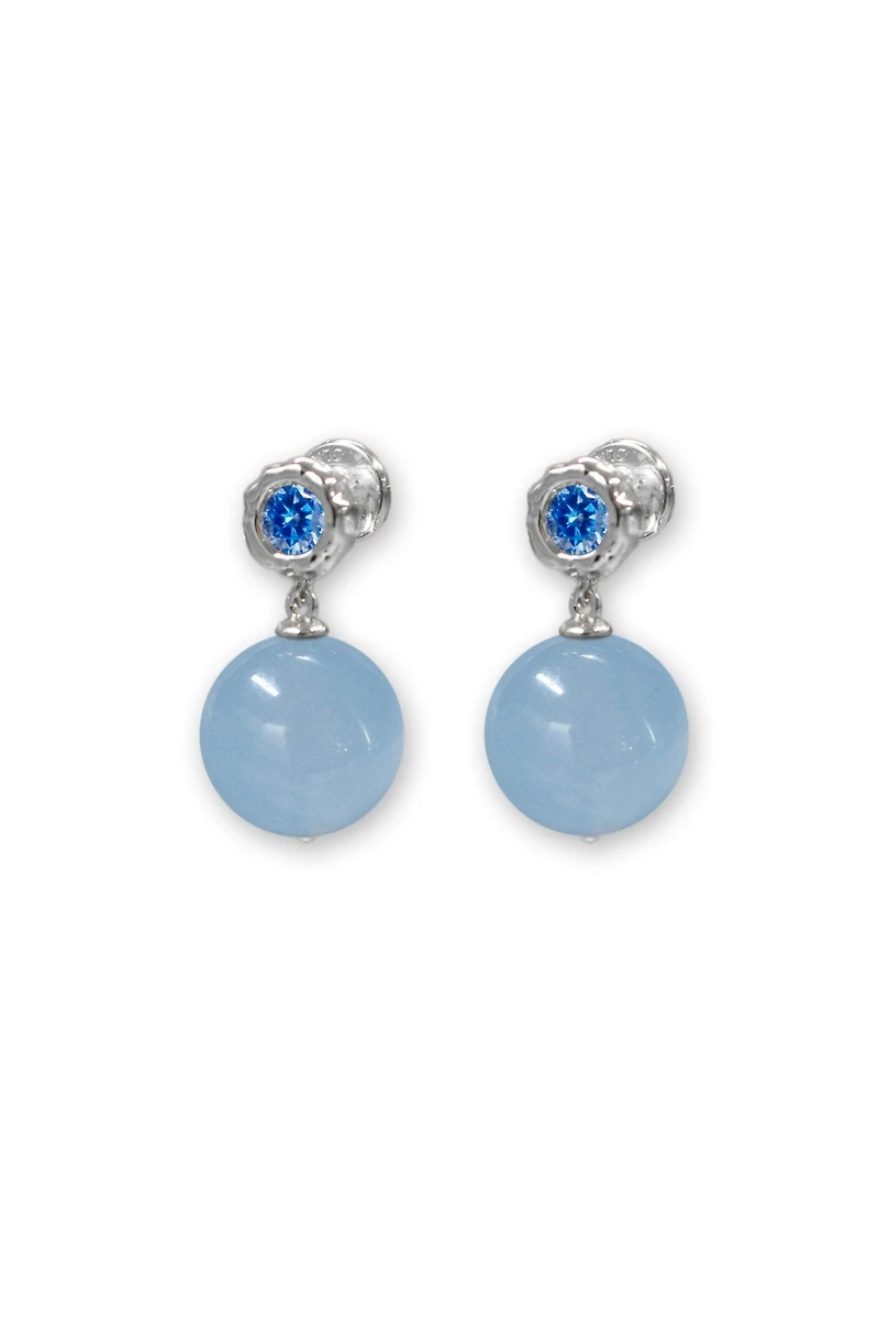 Classicharms Isla Aquamarine Bead Drop Earrings