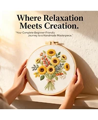Gnuadz Sunflower Embroidery Kit Diy Cross Stitch Beginner Hoop
