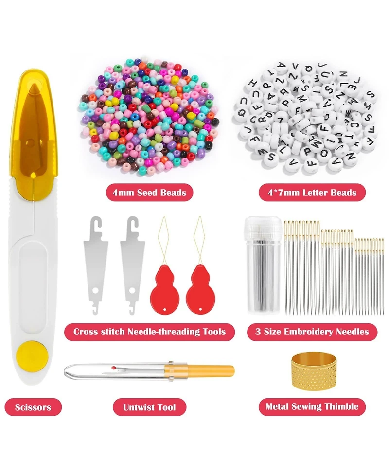 Gnuadz 488pieces String Bracelet Making Kit Embroidery Floss Beads Tools