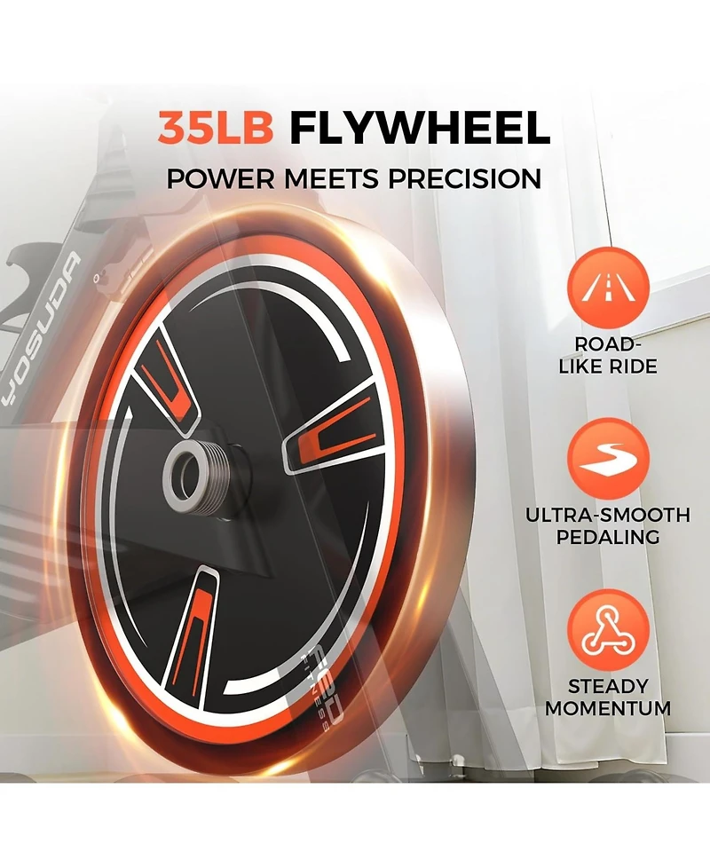 Fed Fitness Light-Commercial Magnetic Exercise Bike, 45LB Flywheel, 100-Level Resistance, 350LB Capacity, 20dB Ultra-Quiet and Large Hd Display