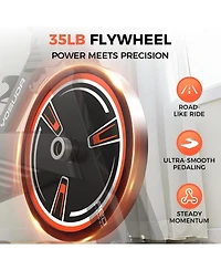 Fed Fitness Light-Commercial Magnetic Exercise Bike, 45LB Flywheel, 100-Level Resistance, 350LB Capacity, 20dB Ultra-Quiet and Large Hd Display