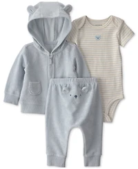 Carter's Baby Boys' Bear Terry Cardigan, bodysuit and pants, 3-Piece Set