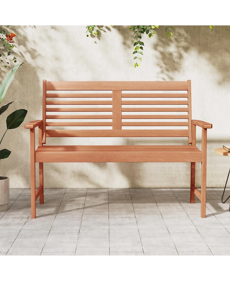 Gouun 26-Inch Solid Wood Garden Park Bench 2-Person