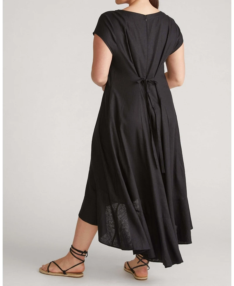 Universal Standard Plus Sunset Linen Flounce Dress