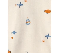 Carter's Baby Boys' Airplane Print Short-Sleeve Bodysuits, 5-Pack