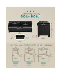 Modern Storage Ottoman with Wooden Legs and 30 Gal