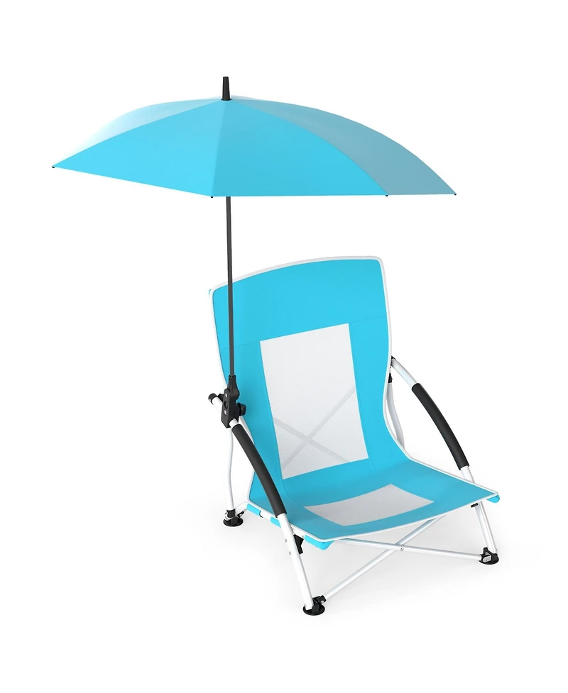 Gouun Foldable Beach Sand Chair with Padded Pillow