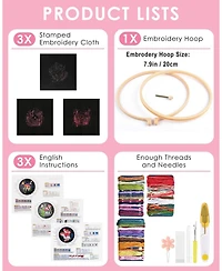 Gnuadz Embroidery Kit Mushroom Beginners Cloth Hoops Threads
