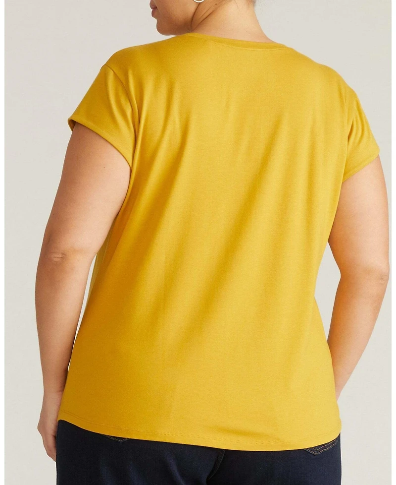 Universal Standard Plus Ashley V Neck Cap Sleeve Tee