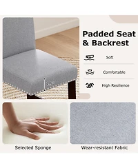 Slickblue Set of 2 Counter Height Bar Chairs with Cushioned Seat and Back Support